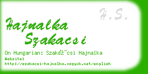 hajnalka szakacsi business card